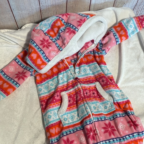 EUC 2 Pack Carters Hooded Zip-Up Fleece Jumpsuits Size 18 Months - Picture 9 of 11